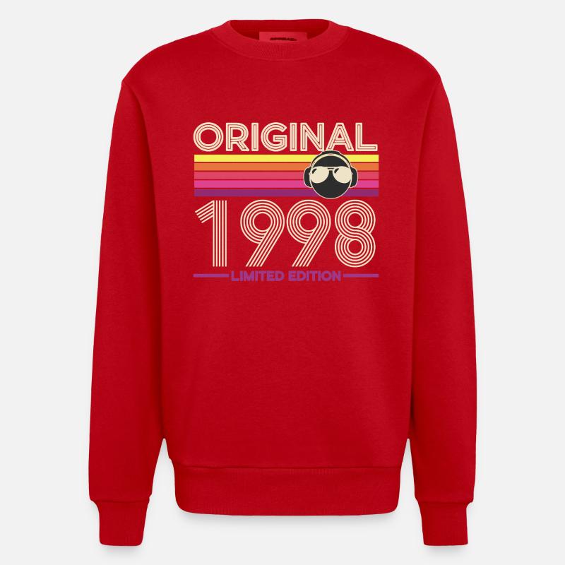 Originale Retro-Edition von 1998 - Heavyweight Oversized Organic Crew Neck Made in EU - Rot