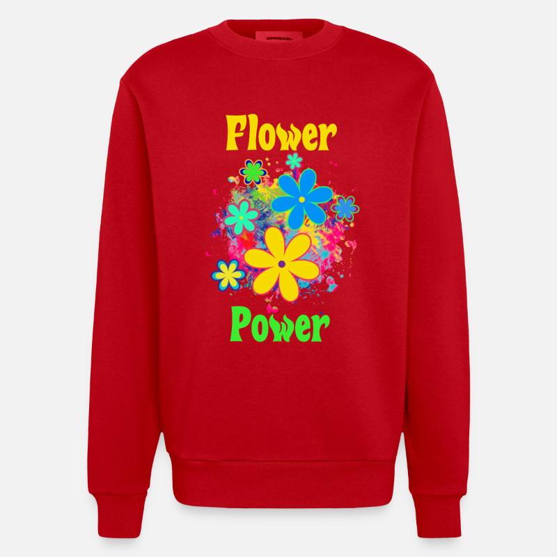 Le pouvoir des fleurs - Sweat bio épais oversize fabriqué en UE - rouge