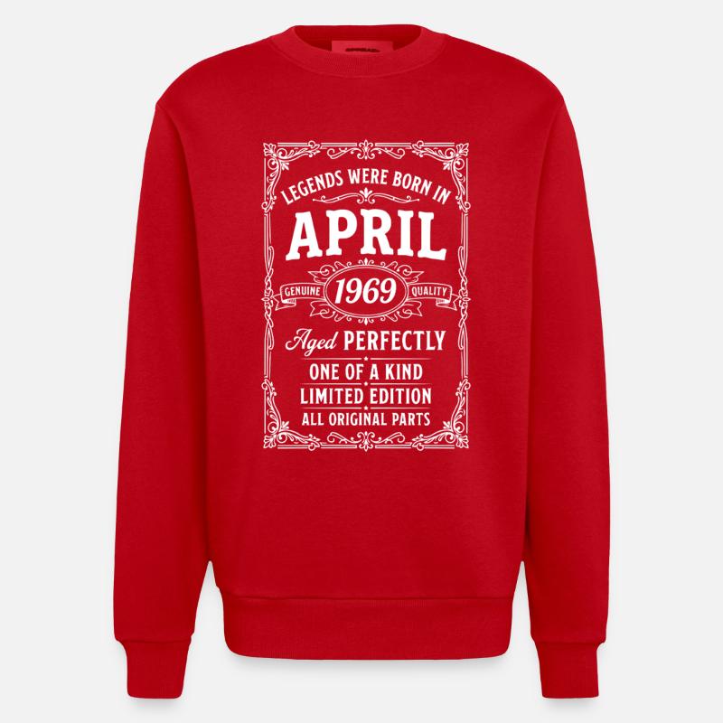 Awesome since April 1969 - Heavyweight Oversized Organic Crew Neck Made in EU - red