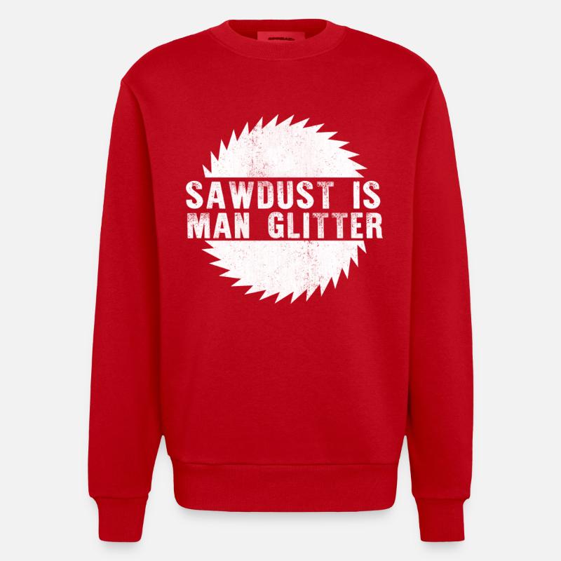 Sawdust Man Glitzerhemd - Heavyweight Oversized Organic Crew Neck Made in EU - Rot