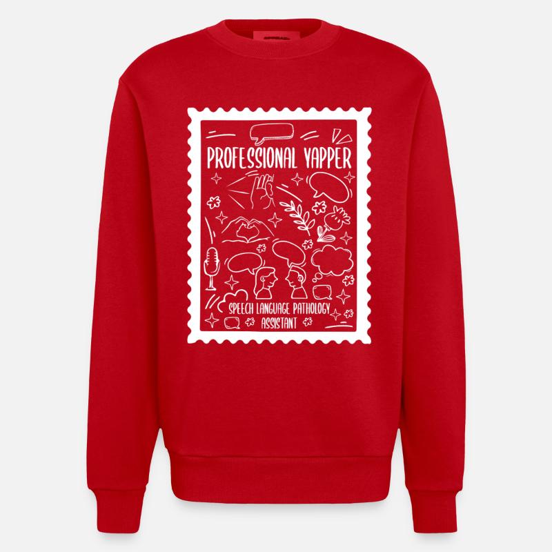 Professional Yapper Speech Language SLP - Heavyweight Oversized Organic Crew Neck Made in EU - red