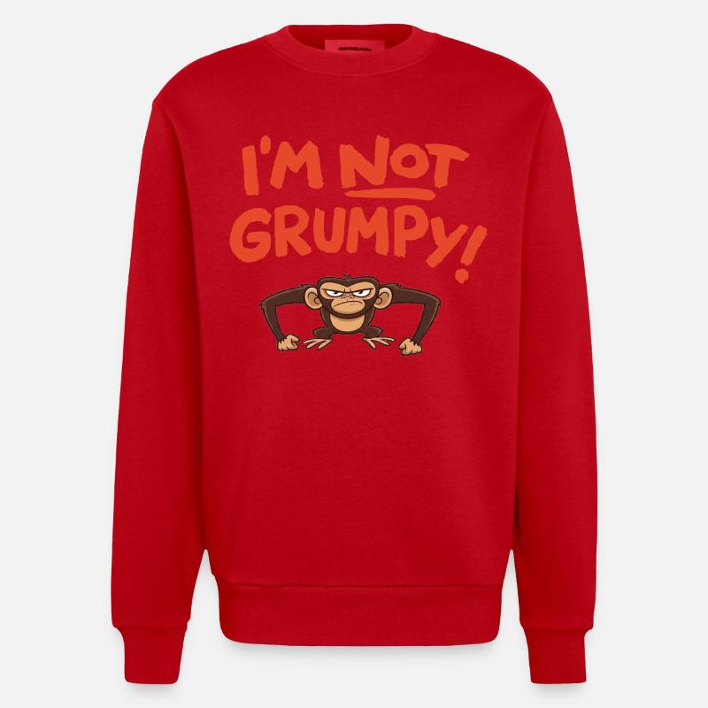 I´m not grumpy - Sweat bio épais oversize fabriqué en UE - rouge