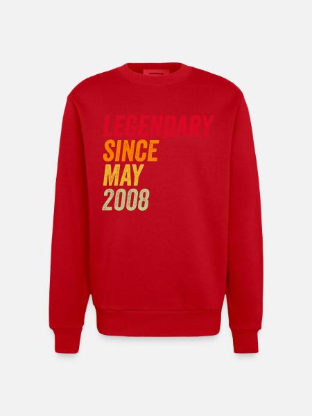 18th birthday 18 years May 2008 - Heavyweight Oversized Organic Crew Neck Made in EU - red