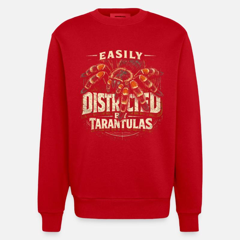 Tarentula facilement distraite par Tarentulas - Sweat bio épais oversize fabriqué en UE - rouge