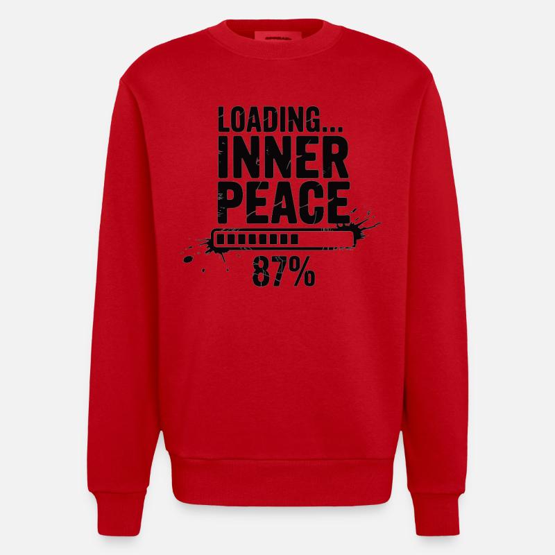 Loading Inner Peace - Sarkasmus Stress Shirt - Heavyweight Oversized Organic Crew Neck Made in EU - Rot