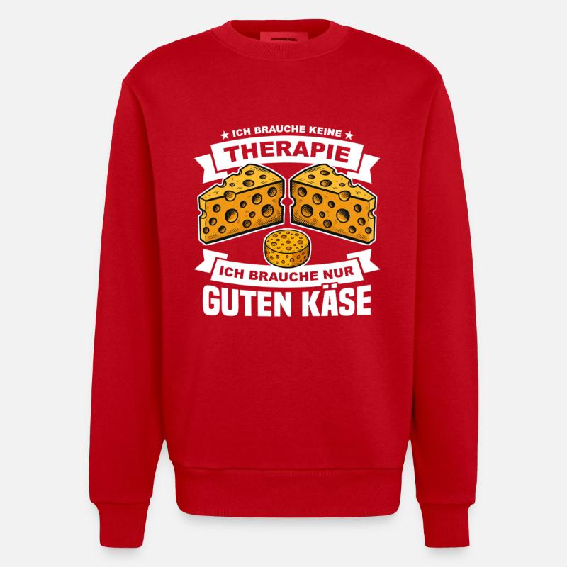 Käse Spruch - Heavyweight Oversized Organic Crew Neck Made in EU - Rot