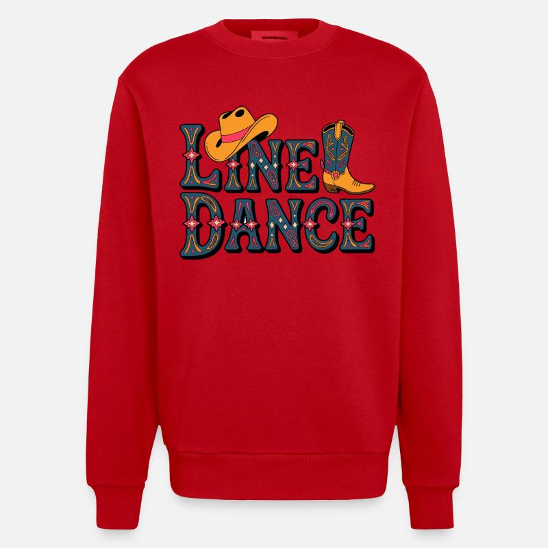 Pattern western de danse en ligne - Sweat bio épais oversize fabriqué en UE - rouge