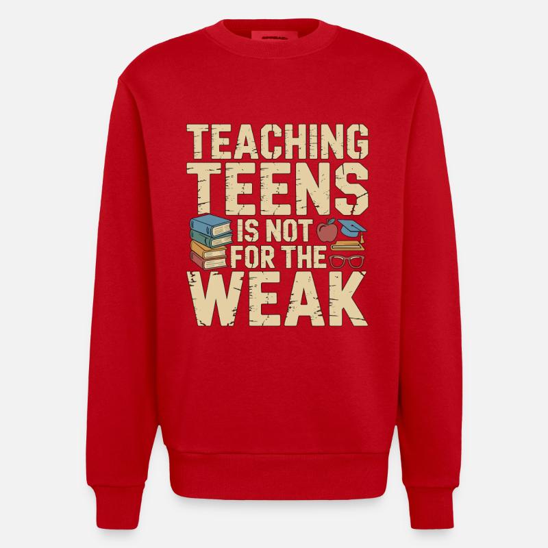 Enseignant de lycée enseignant aux adolescents - Sweat bio épais oversize fabriqué en UE - rouge
