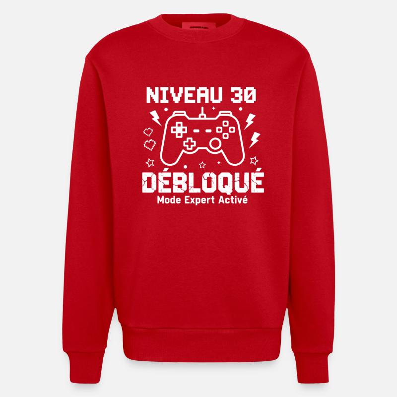 Niveau 30 Débloqué Mode Expert - Sweat bio épais oversize fabriqué en UE - rouge