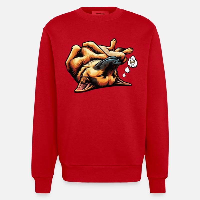 Deutscher Schäferhund Schäferhunde Schäferhunde - Heavyweight Oversized Organic Crew Neck Made in EU - Rot