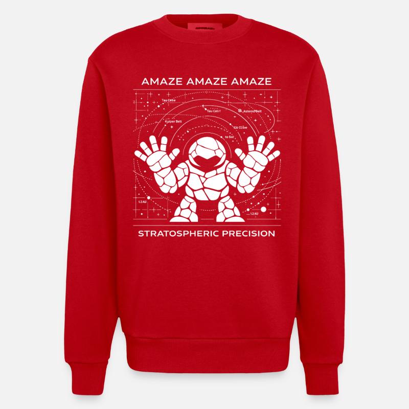 AMAZE Stratosphérique Précision Astronaute Rocheux - Sweat bio épais oversize fabriqué en UE - rouge