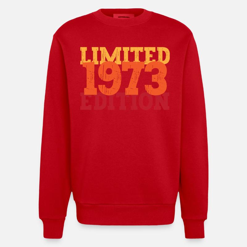 Vintage 1973 - Heavyweight Oversized Organic Crew Neck Made in EU - Rot