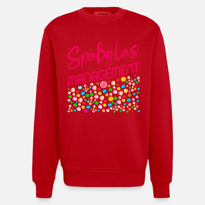 Fun Glass Candy - Heavyweight Oversized Organic Crew Neck Made in EU - red