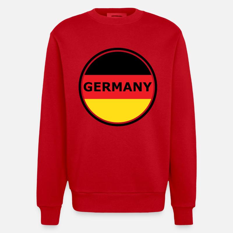 Graphique en demi-cercle du drapeau allemand - Sweat bio épais oversize fabriqué en UE - rouge