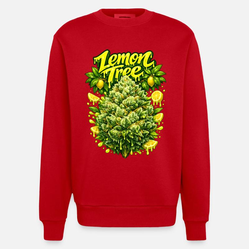 Graffiti Lemon Tree Grav Art - Sweat bio épais oversize fabriqué en UE - rouge