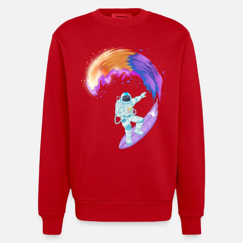Chemise spatiale de surf d’astronaute - Sweat bio épais oversize fabriqué en UE - rouge