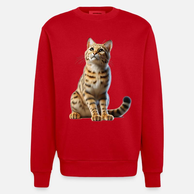 Savannah Katze Savannah Chat - Sweat bio épais oversize fabriqué en UE - rouge