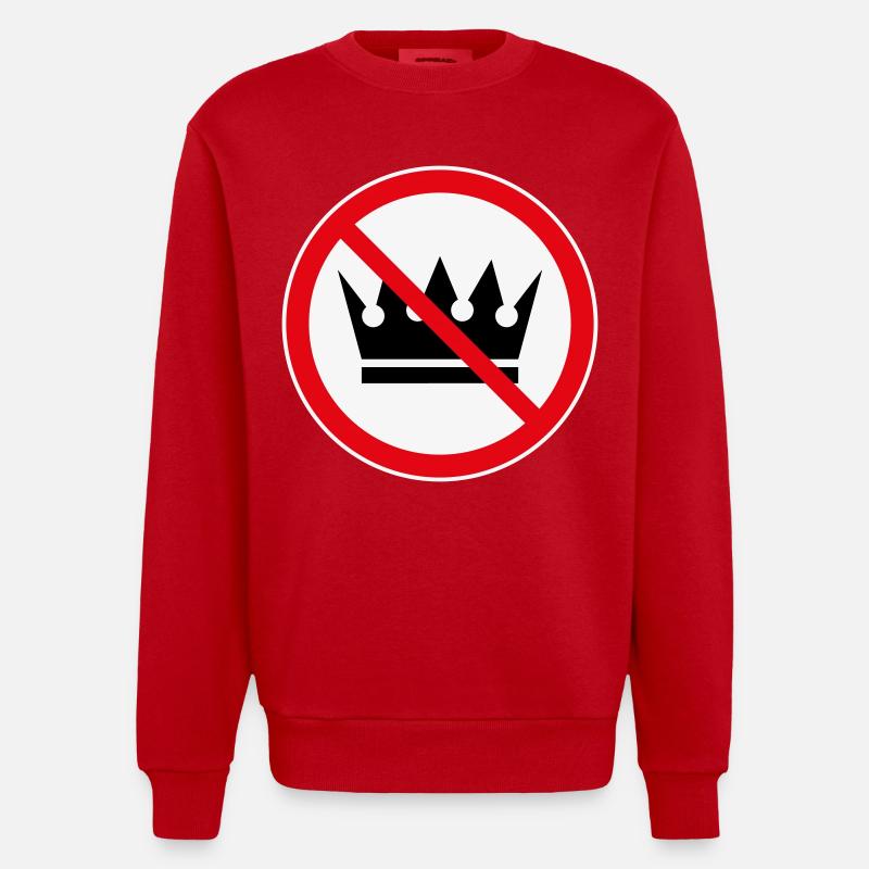 Keine Könige! (Protest-Design / 3C) - Heavyweight Oversized Organic Crew Neck Made in EU - Rot