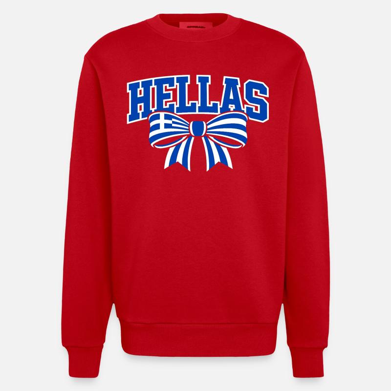 Hellas Schleife - Heavyweight Oversized Organic Crew Neck Made in EU - Rot