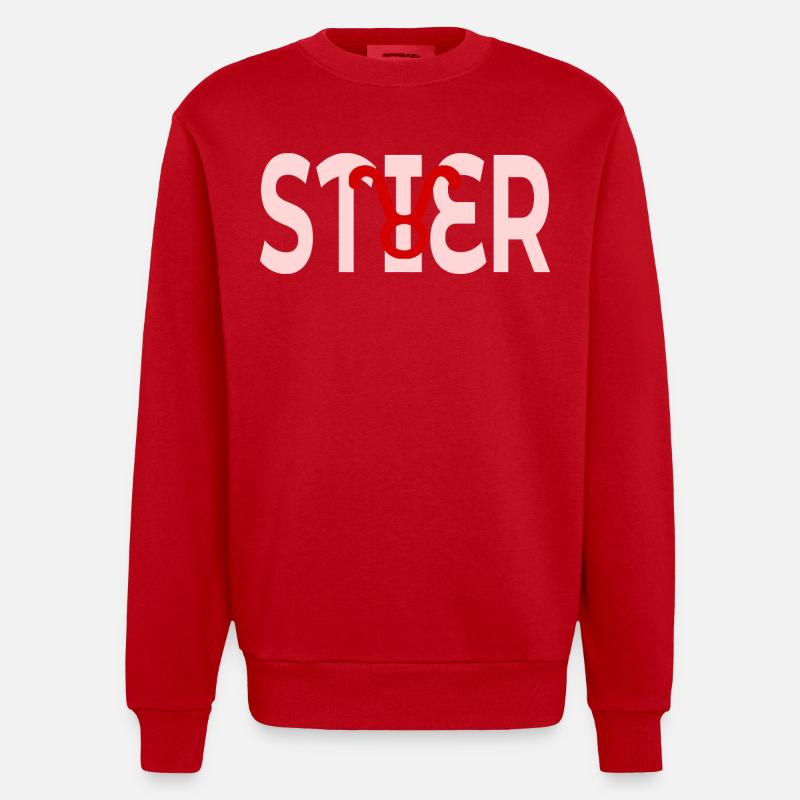 BIRTHDAY MAY - APRIL TAURUS - Heavyweight Oversized Organic Crew Neck Made in EU - red