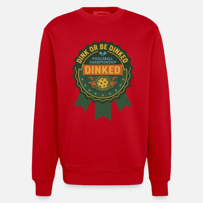 Pickleball-lustiger Spieler Dink Oder Werde Dinked - Heavyweight Oversized Organic Crew Neck Made in EU - Rot