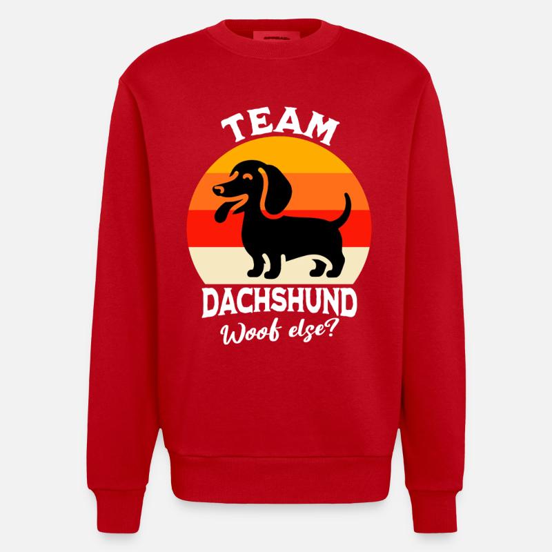 Équipe teckel - Sweat bio épais oversize fabriqué en UE - rouge