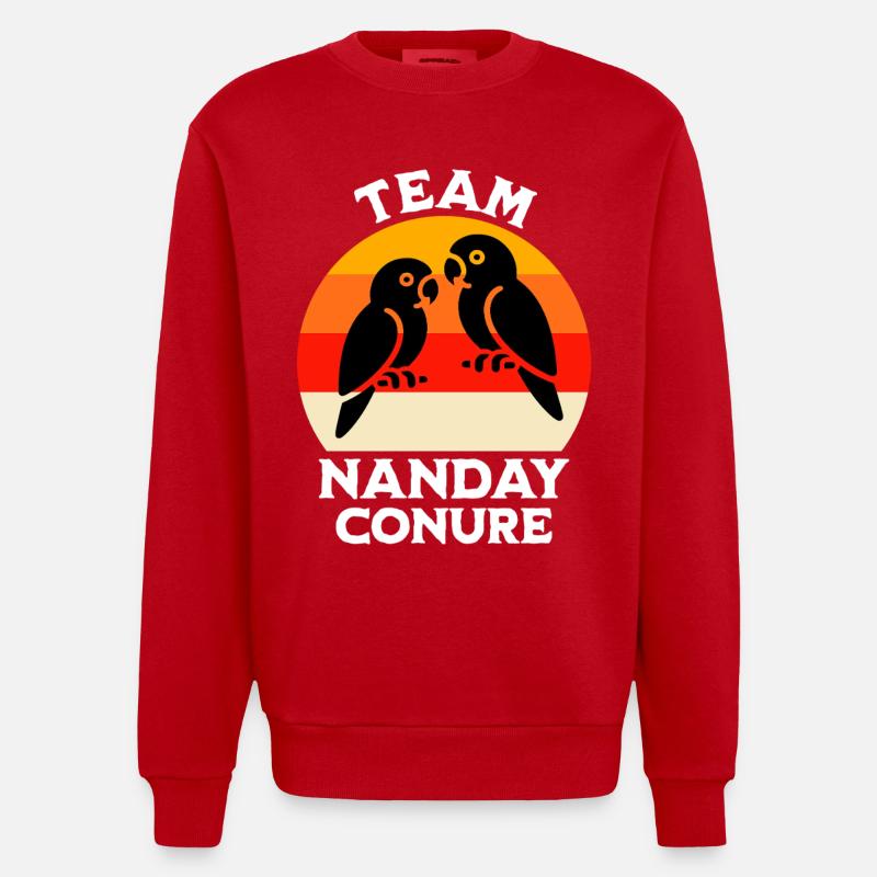Team Nandaysittich - Heavyweight Oversized Organic Crew Neck Made in EU - Rot