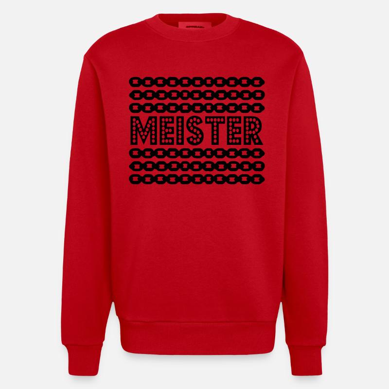 Master Degree Master Chains - Heavyweight Oversized Organic Crew Neck Made in EU - red