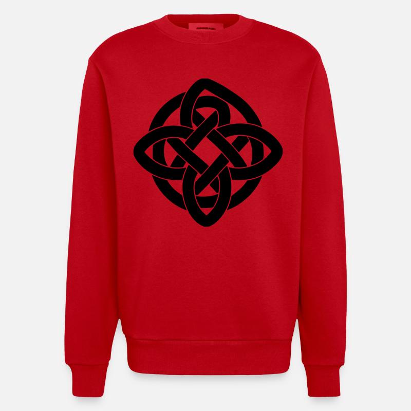 Celtic Symbol T-Shirt - Celtic Knot Infinity - Heavyweight Oversized Organic Crew Neck Made in EU - red