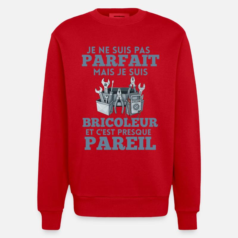 Bricoleur et Presque Parfait - Sweat bio épais oversize fabriqué en UE - rouge