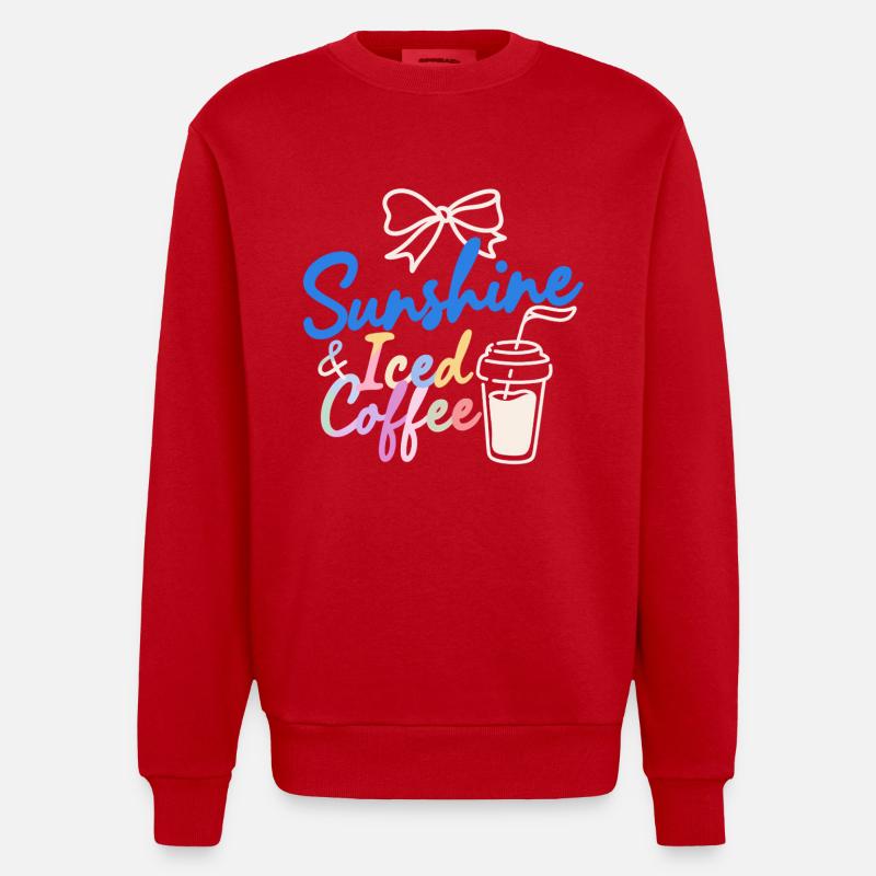 Vacances d’été au soleil - Sweat bio épais oversize fabriqué en UE - rouge