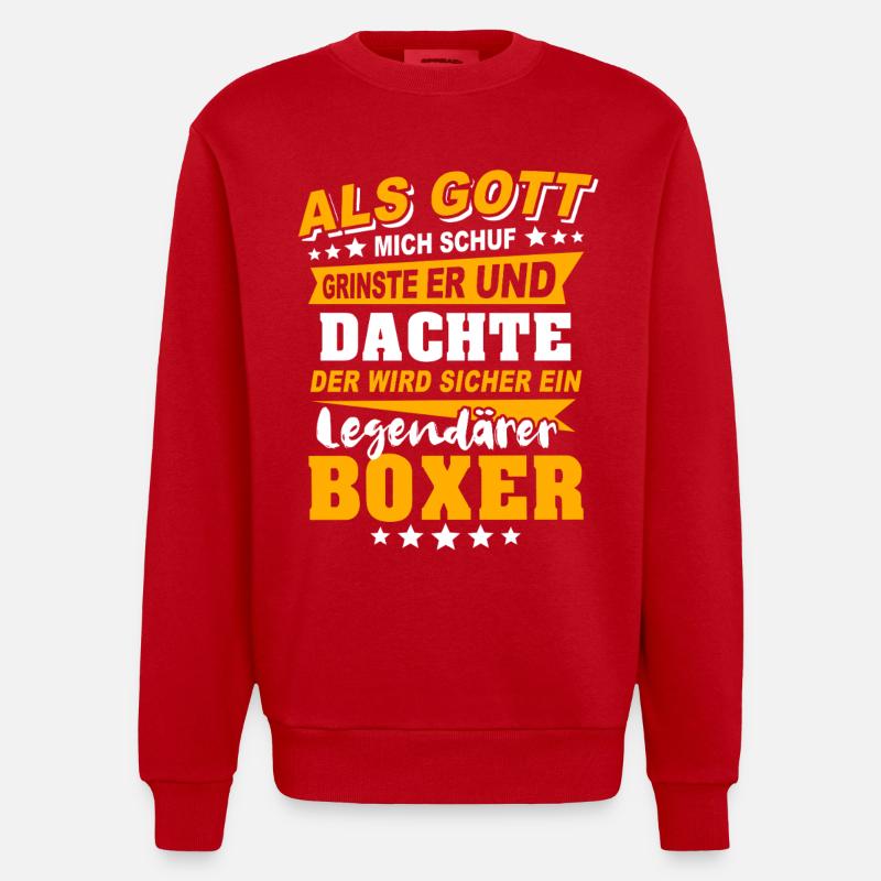 Boxer Boxen - Heavyweight Oversized Organic Crew Neck Made in EU - Rot
