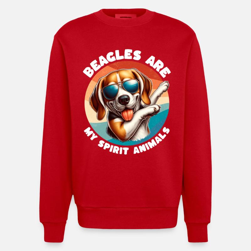 Drôles de proverbes de beagle - Sweat bio épais oversize fabriqué en UE - rouge