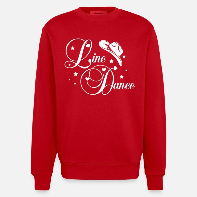 Line Dance Script - Heavyweight Oversized Organic Crew Neck Made in EU - Rot