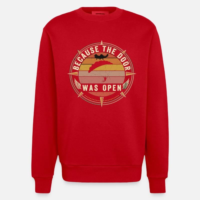 Parachutiste Rétro Sky Flight - Sweat bio épais oversize fabriqué en UE - rouge