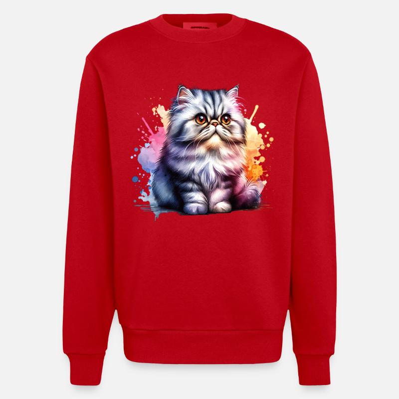 Perserkatze Geschenk - Heavyweight Oversized Organic Crew Neck Made in EU - Rot