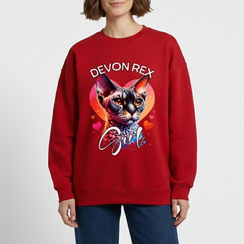 Devon Rex Mädchen Devon Rex Heavyweight Oversized Organic Crew Neck Made in EU