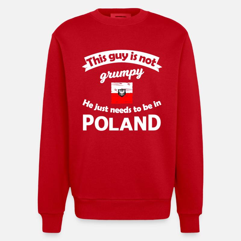 Polen Not Grumpy Tee - Sweat bio épais oversize fabriqué en UE - rouge