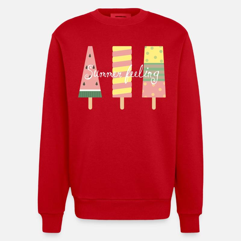 Sweet Summer Feeling - Heavyweight Oversized Organic Crew Neck Made in EU - Rot