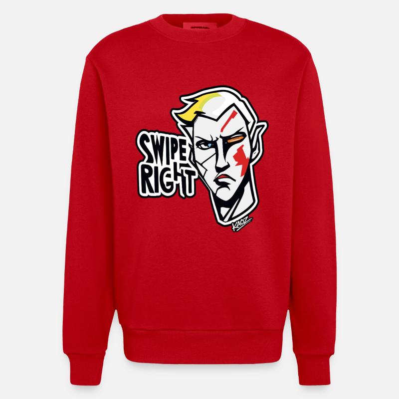 Swipe Right Graffiti Hero - Sweat bio épais oversize fabriqué en UE - rouge