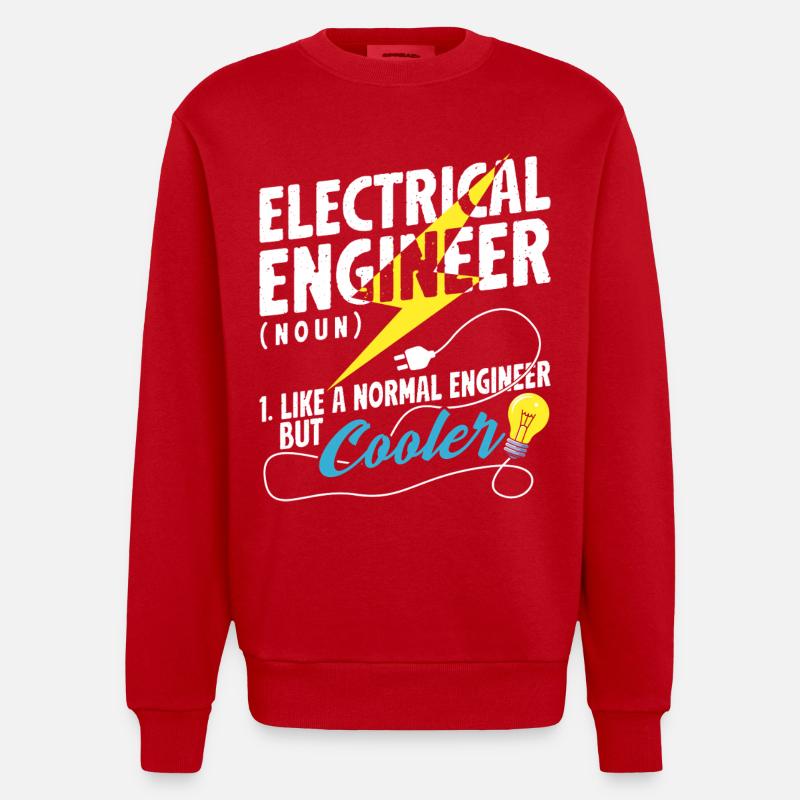 Electrical Engineer Definition Cool Funny - Heavyweight Oversized Organic Crew Neck Made in EU - red