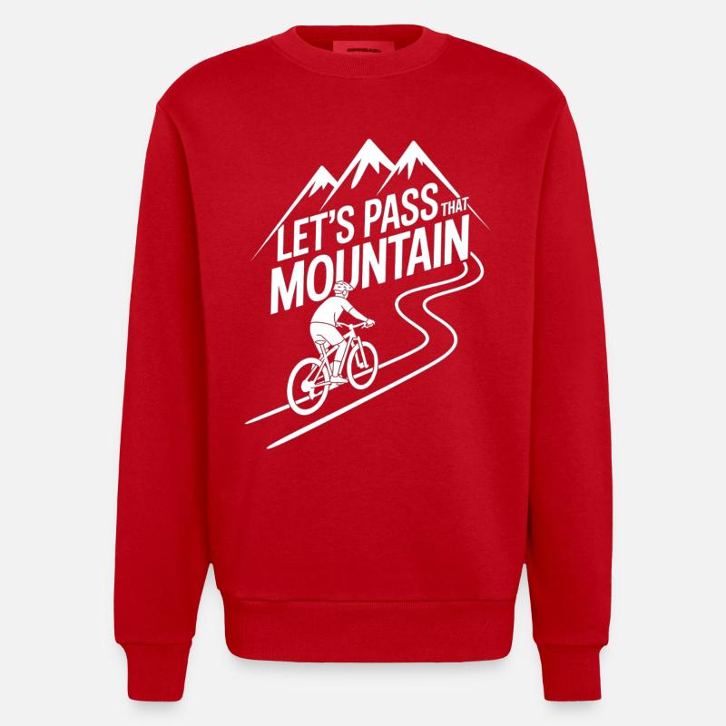 VTT, Descente, Action du cyclisme - Sweat bio épais oversize fabriqué en UE - rouge