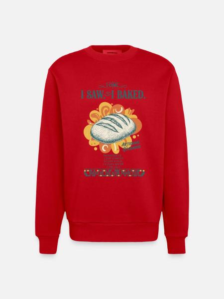 sourdough bread baking baker sourdough starter - Heavyweight Oversized Organic Crew Neck Made in EU - red