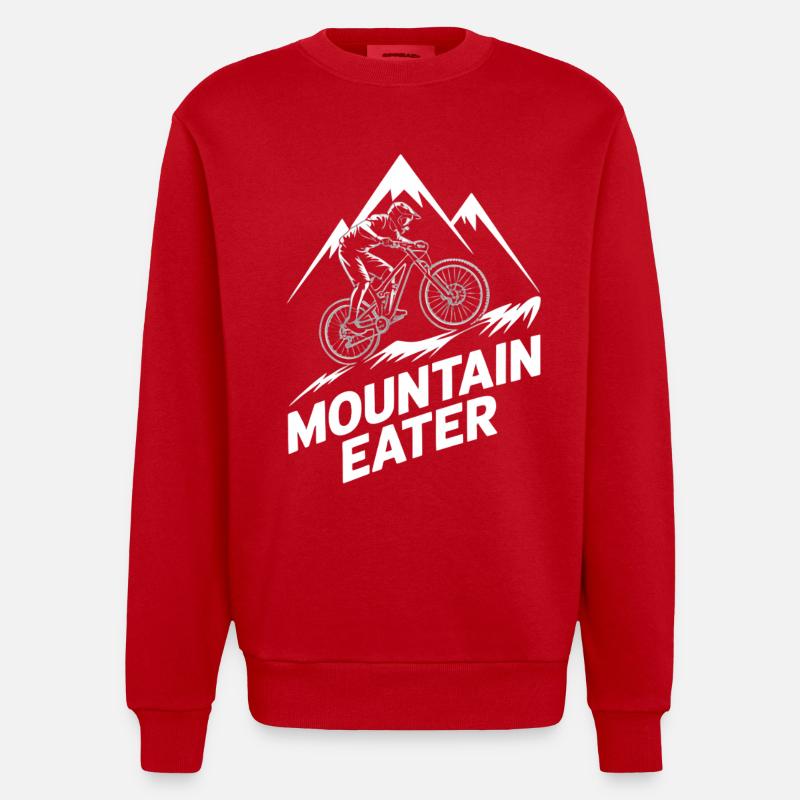 VTT, Descente, Action du cyclisme - Sweat bio épais oversize fabriqué en UE - rouge