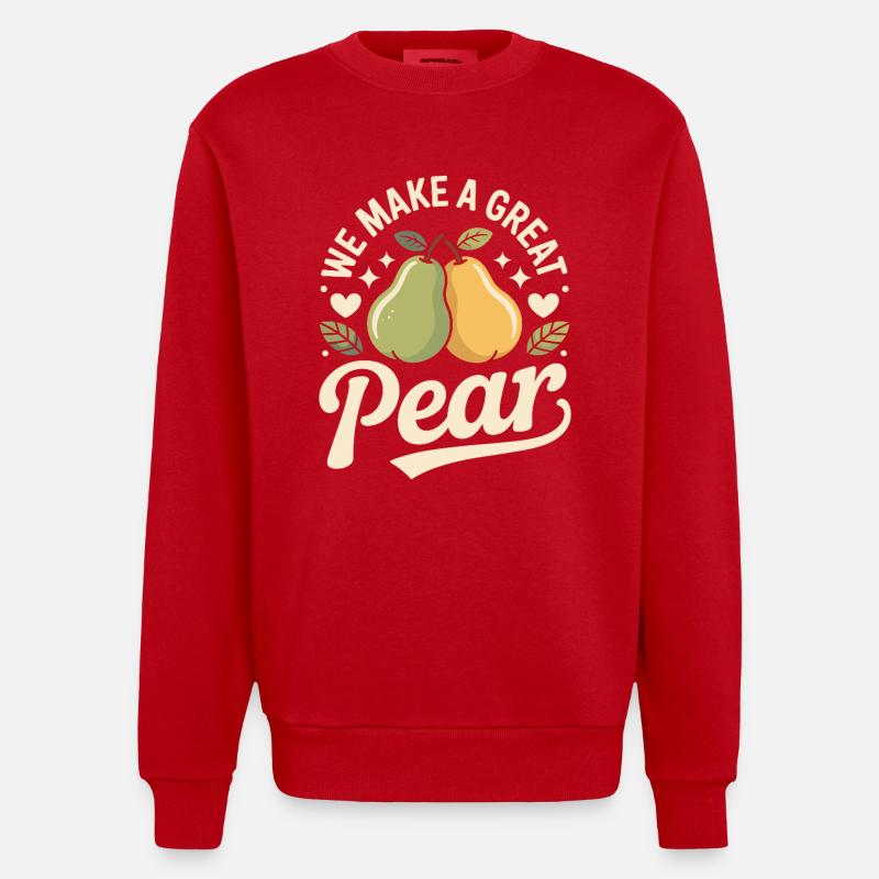 We Make A Great Pear - Heavyweight Oversized Organic Crew Neck Made in EU - red