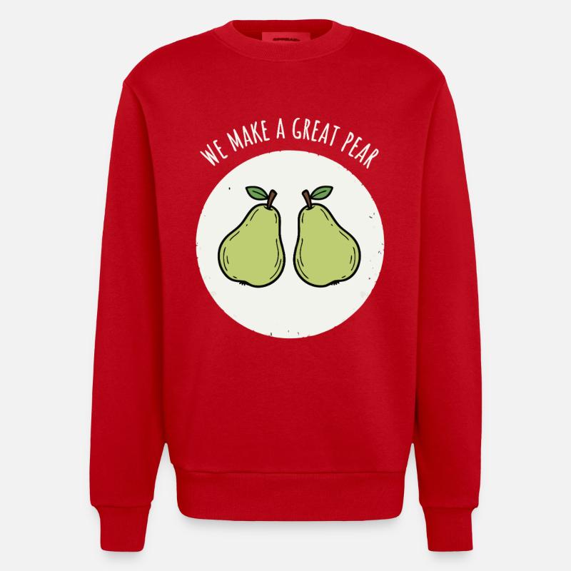 Pair de poires - Sweat bio épais oversize fabriqué en UE - rouge