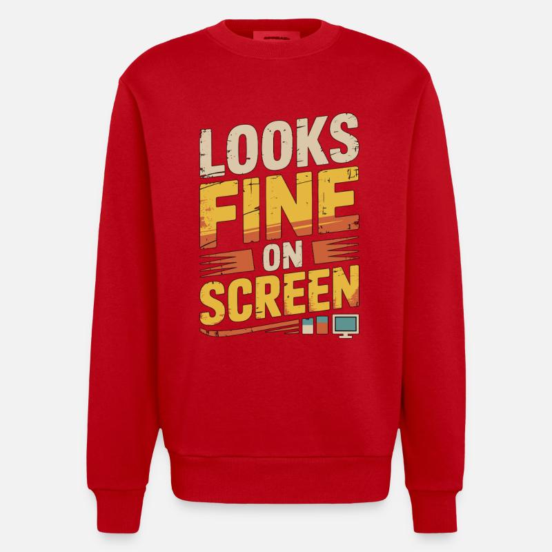 Graphiste graphiste à l’écran - Sweat bio épais oversize fabriqué en UE - rouge