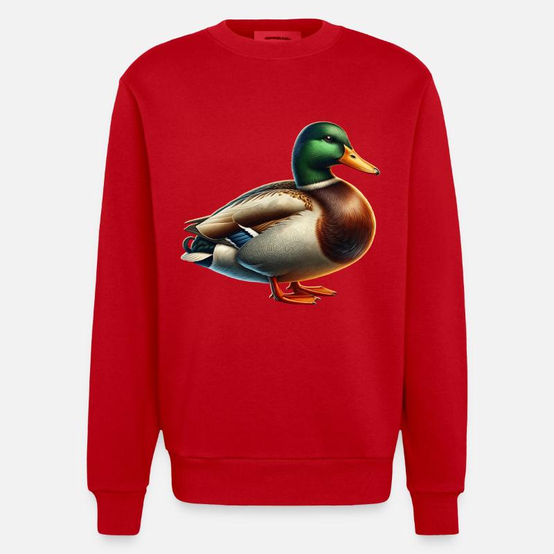 canard colvert - Sweat bio épais oversize fabriqué en UE - rouge