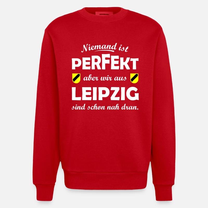 Leipzig nah am Perfekt - Heavyweight Oversized Organic Crew Neck Made in EU - Rot