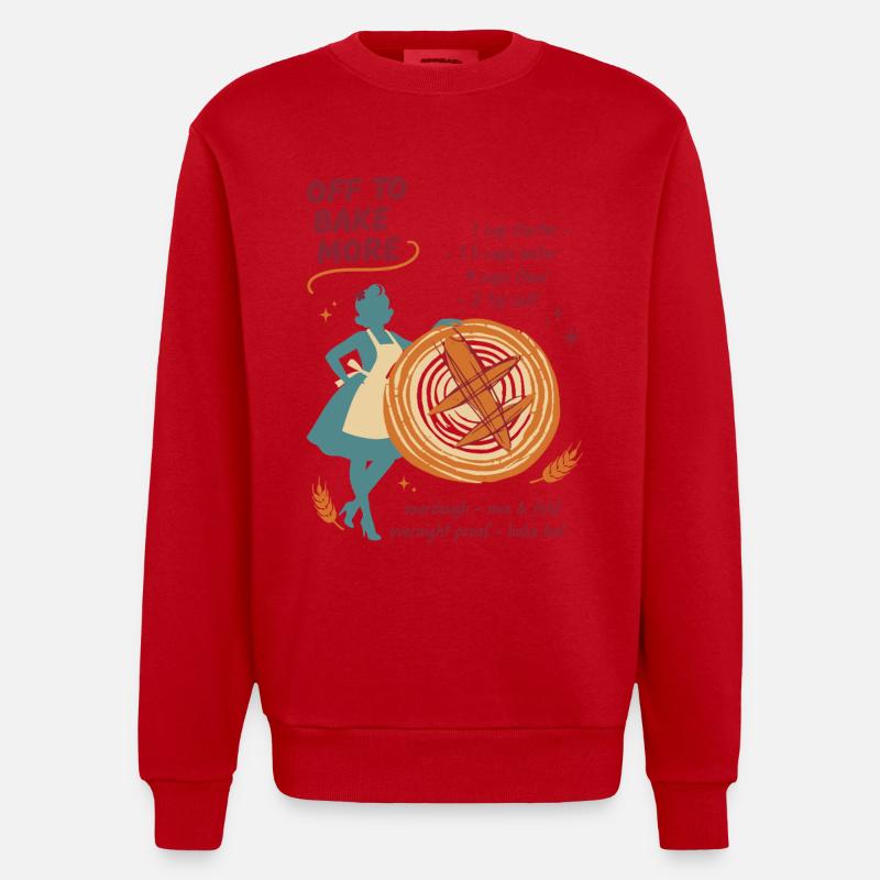 sourdough bread baking baker sourdough bread - Heavyweight Oversized Organic Crew Neck Made in EU - red